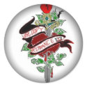 Fade to Black Round Stickers by bloodyromance666 Fade to Black Round Stickers