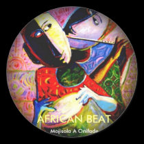 Fade to Black Round Stickers - AFRICAN BEAT 