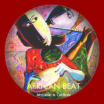 Fade to Black Round Stickers - AFRICAN BEAT  stickers