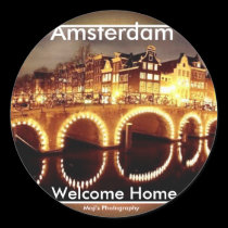 Fade to Black Round Stickers - AMSTERDAM