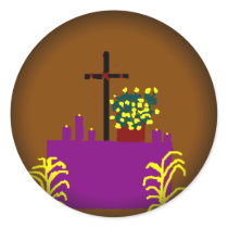 Fade to Black Round Stickers-Easter by Brasherma Fade to Black Round Stickers-Easter