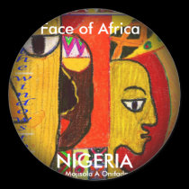 Fade to Black Round Stickers -NIGERIA 