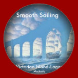 Fade to Black Round Stickers - Smooth Sailing  stickers