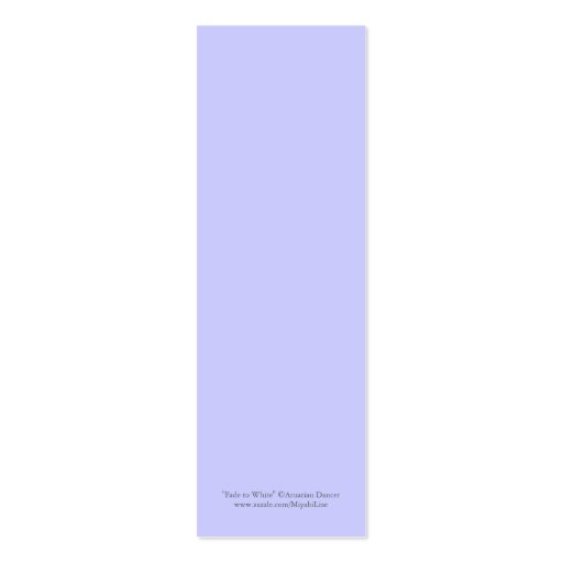 Fade to White Bookmark Business Card Template (back side)
