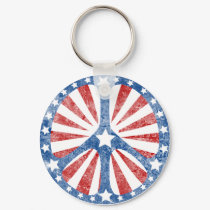 Faded American Peace Sign keychains