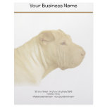 Faded Blonde Shar Pei Portrait on White Background Letterhead Template
