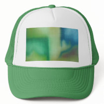 Faded Blue & Green Abstract Oil Painting hats