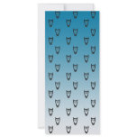 Faded blue owl design rack card
