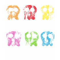 Faded Colorful Skulls  Shirt