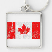Faded Flag Of Canada Key Chain