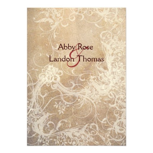 Faded Floral Wedding Invitation