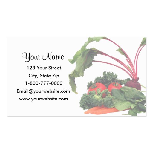 Faded Fruit and Vegetables Business Cards (front side)