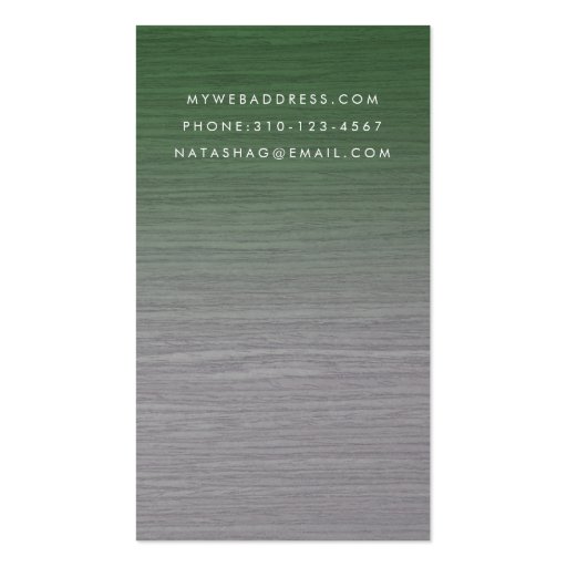 Faded Gray Oak Wood White Zen Business Card (back side)