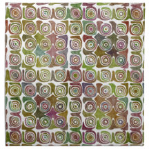 Faded Grunge Retro Swirlies & Circles Pattern Printed Napkins