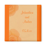 Faded Orange Roses Save the date Wedding Magnets