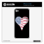 Faded Painting USA Flag Skin For The iPhone 4S