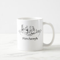 Faded Pittsburgh City Skyline Logo Mug