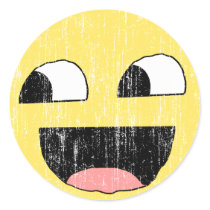 Faded Sarcastic Smiley Sticker stickers