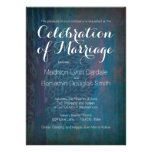 Faded Tree Silhouette Blue Wedding Invitations