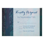 Faded Tree Silhouette Blue Wedding RSVP Cards