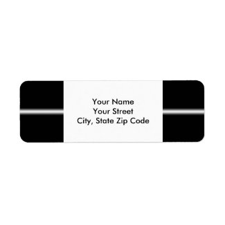 Faded White Stripe on Black return address label
