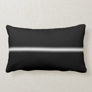 Faded White Stripe on Black Throw Pillow