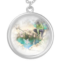 Faerie in Elven Pond Vignette Custom Necklace