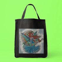Faerie Magic Moon Grocery Tote bags
