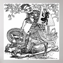 Faerie Queene Knights Illustration Poster
