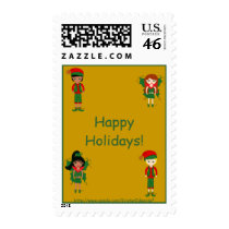 Faeries and Elves Holiday Postage Stamp