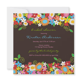 fafatin Spring Flowers Garden Bridal Shower Invite invitation