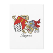 Fagan Family Crest postcards by coatsofarms Fagan Family Crest postcards