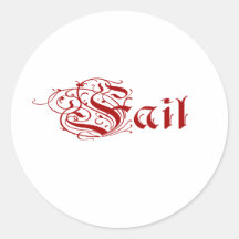 Fail Script Round Stickers