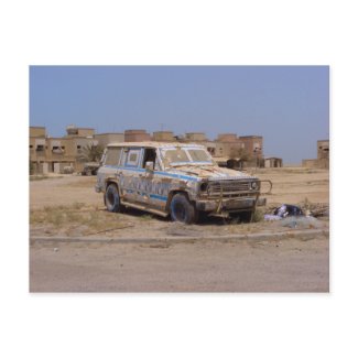 Failaka Island abandoned Car postcard