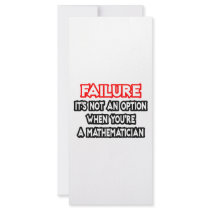 Failure...Not an Option...Mathematician Full Color Rack Card