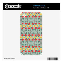 Fair isle fairisle floral retro hipster pattern decal for iPhone 4S