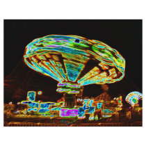 Fair ride Swings Blur Black and Neon Flyers