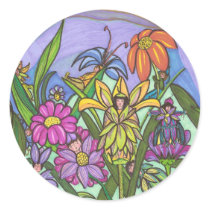 Fairies Among Flowers Art Stickers