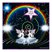 Fairies and a rainbow posters