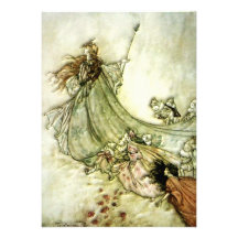 Fairies Away - Arthur Rackham Announcements