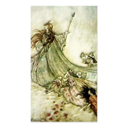 Fairies Away - Arthur Rackham Business Cards (back side)