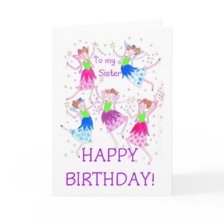 'Fairies' Birthday Card for a sister. card