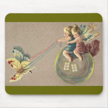 Fairies Riding a Bubble mousepads by MyOtherPlanet Fairies Riding a Bubble mousepads