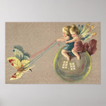 Fairies Riding a Bubble Poster