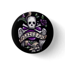 "Fairies Rock" Gothic Skull 1.5 inch button by mykajelina "Fairies Rock" Gothic Skull 1.5 inch button