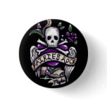 "Fairies Rock" Gothic Skull 1.5 inch button