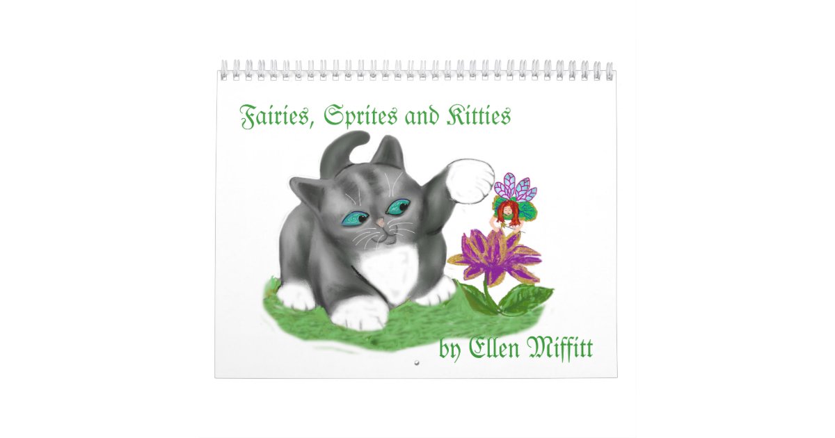 Fairies Sprites and Kitties Calendar Zazzle