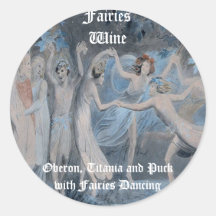 Fairies Wine Labels Round Stickers