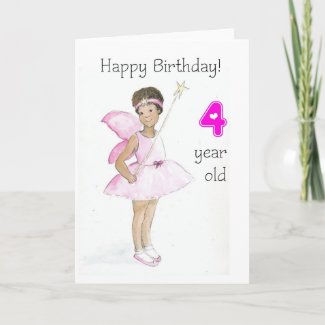 Fairy 4th Birthday Card card