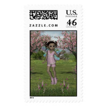Fairy Afro Girl JazzLynn 4 Postage Stamps